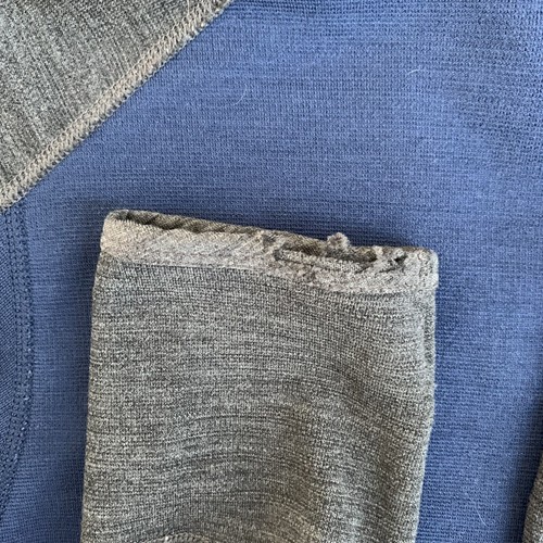 IBEX 100% Merino Wool Full Zip Sweater Jacket Blue Gray Mens Size M Made in USA - Picture 11 of 12