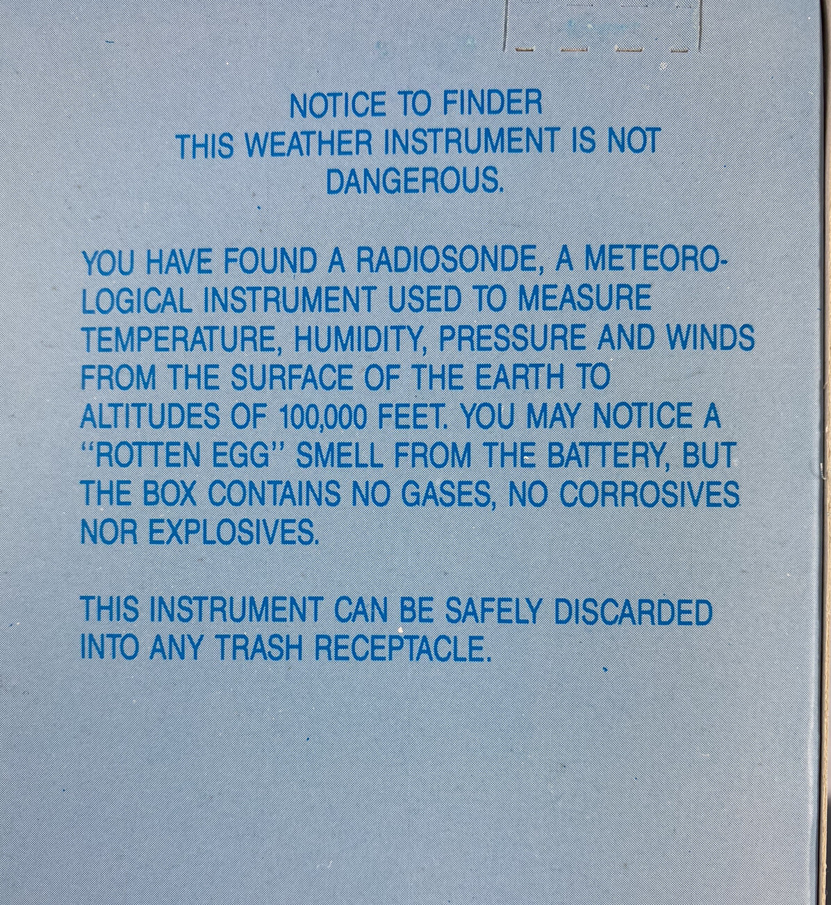 Space Data Radiosonde Metereological Weather Instrument Temp Wind