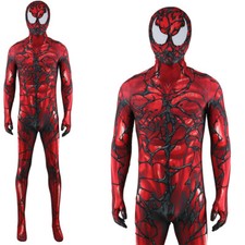 Carnage Venom Spiderman Jumpsuit Cosplay Costume Bodysuit Adult Kids Halloween