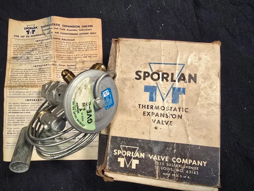 SPORLAN GVE3GA Thermostatic Expansion Valve 3/8 Inlet:1/2 Outlet (NOS)