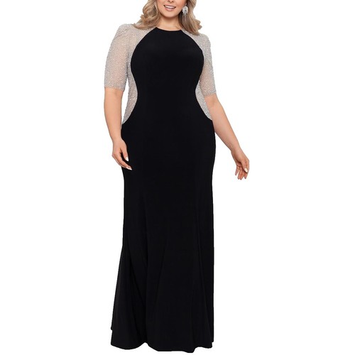 Xscape Women's Black Lace Boat-Neck Cap Sleeve Sheath Dress Size 8 | eBay