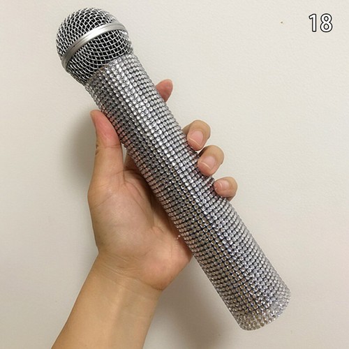 Rhinestone Microphone Handle Cover Sleeve Protector Prop Accessories Sparkly - Picture 37 of 38