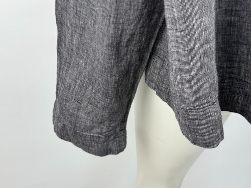 Flax Linen Blouse Shirt Women L Long Sleeve Scoop Neck Button-Up Lightweight Top - 第 9/12 張圖片