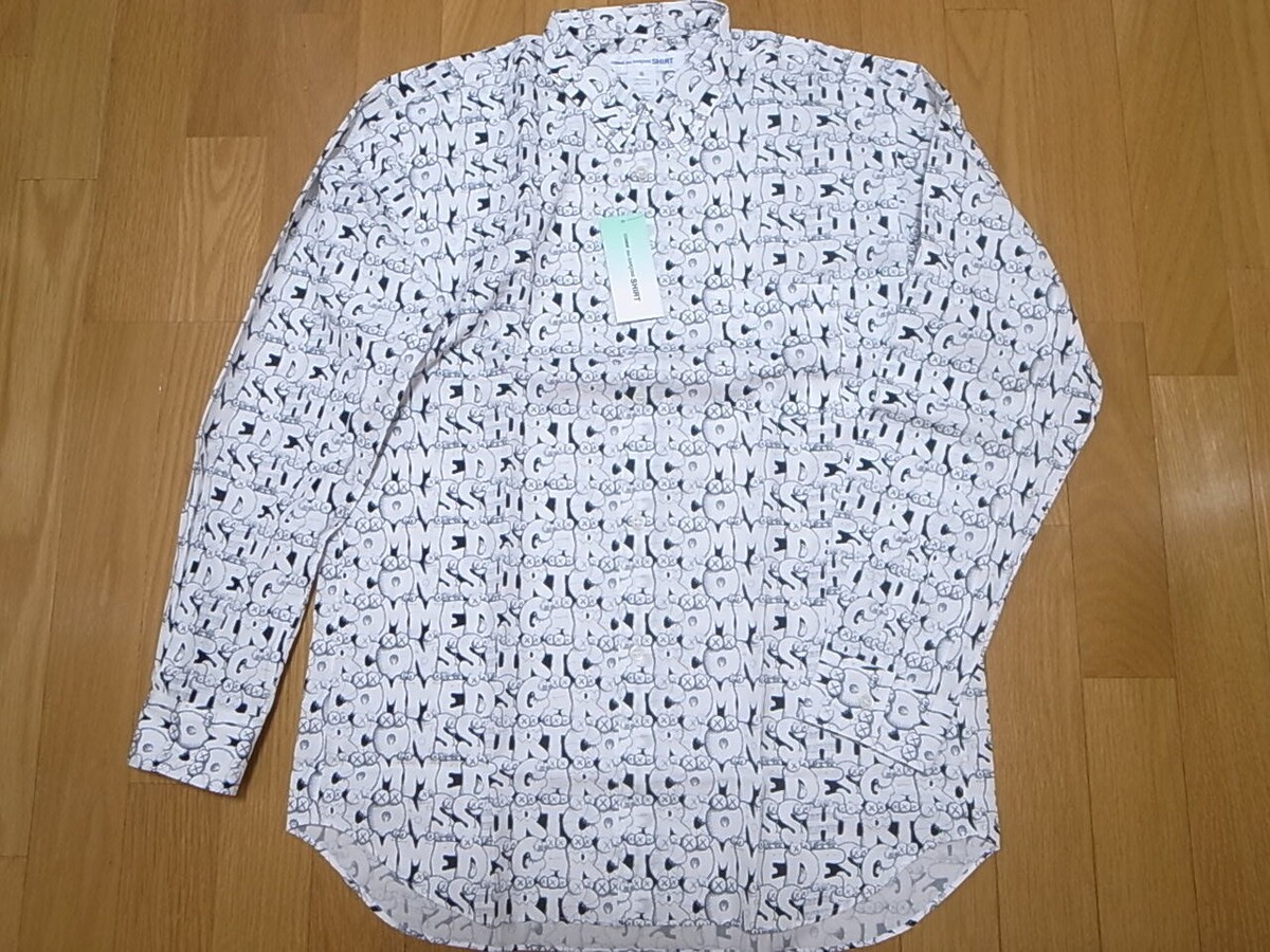 KAWS x COMME des GARCONS SHIRT COTTON PRINT SHIRT CDG FH-B029 size 