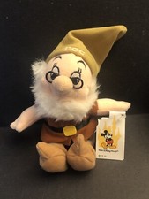 Vintage Disney Doc Bean Bag Plush Snow White  The Seven Dwarfs 9" New With Tags