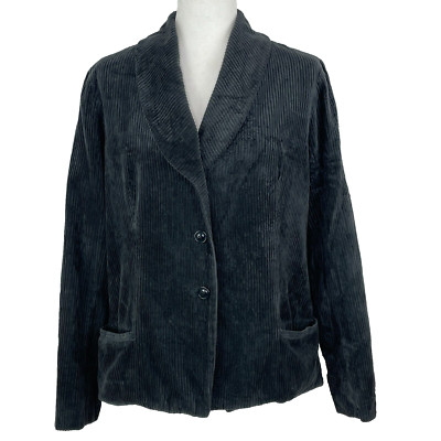 Lilith France Jacket Blazer Size M L ? Pockets Art to Wear Corduroy Gray