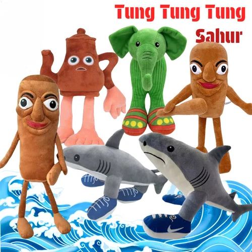 Tung Tung Sahur Italian Brainrot Frog Elephant Plush&Tralalero Tralala Doll Toy - Bild 3 von 58