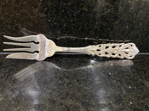 ITALIAN SILVER PLATED ELABORATE DESIGN MEAT SERVING FORK