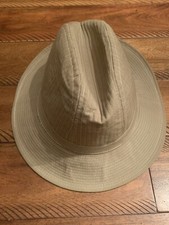 Vintage LL Bean Tan Fedora Style Cloth Stitched Hat- UNIQUE, USA Made