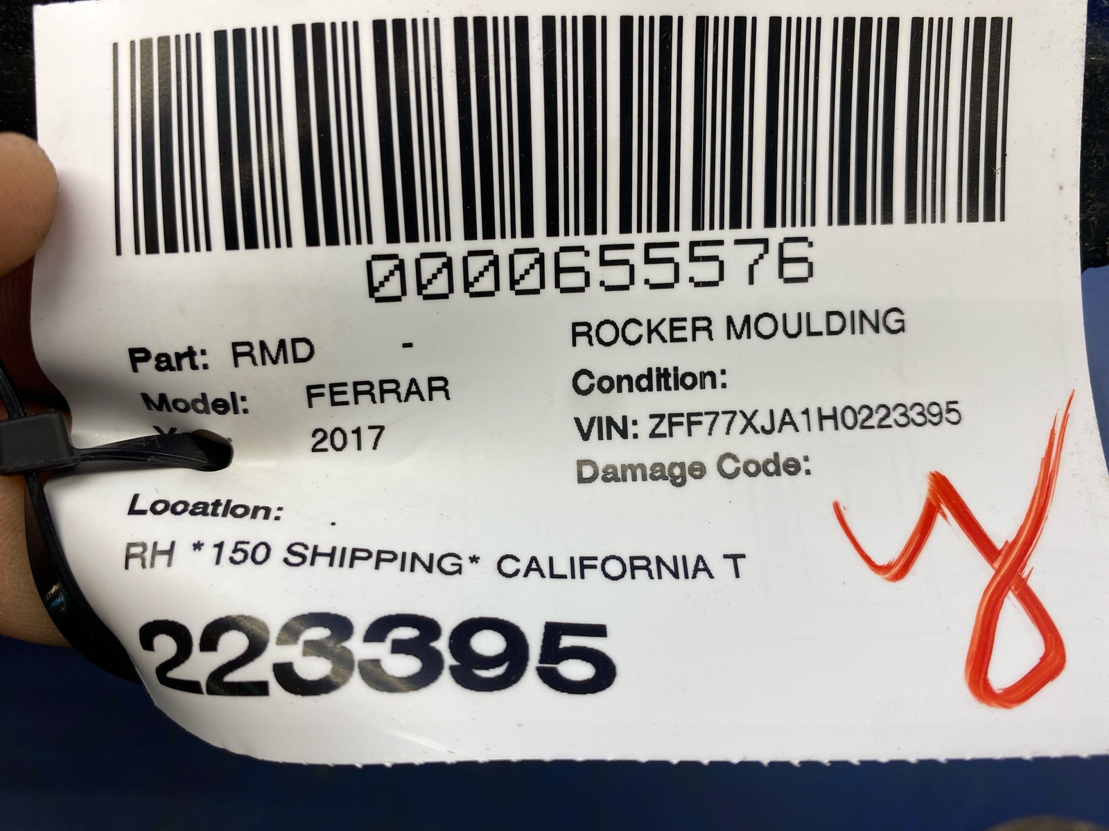 2015-2018 FERRARI CALIFORNIA T RIGHT SIDE SKIRT ROCKER PANEL MOULDING 1250 *NOTE