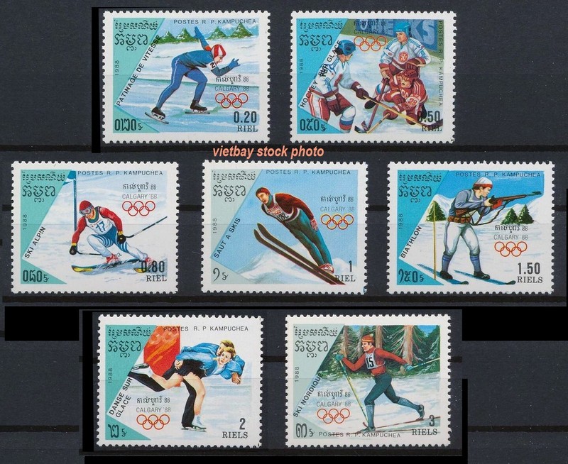 Cambodia 1988 Sports, Calgary Winter Olympic 833-739 MNH