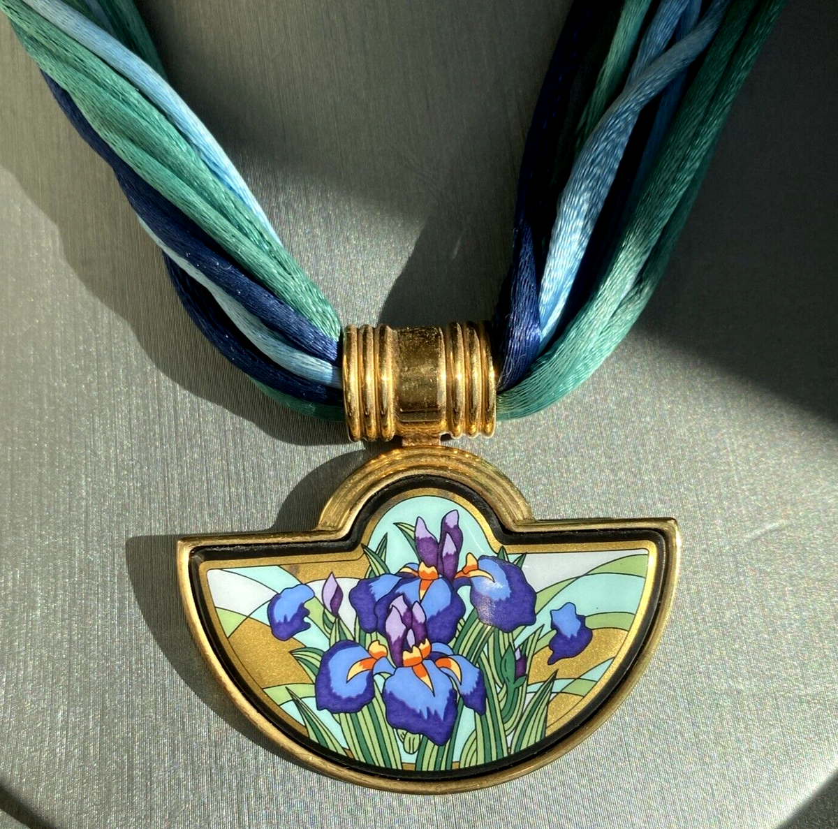 Irises Michaela Frey 24K Gold Plated Enamel Pendant Necklace | eBay