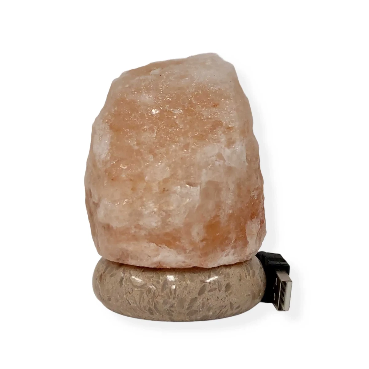 USB Himalayan Salt Lamp Mini Natural Rock Shape Pink Crystal