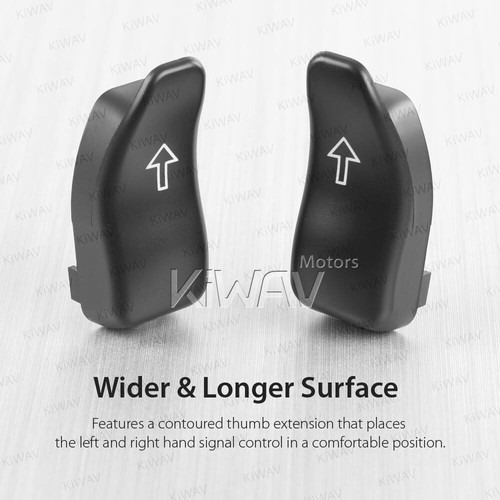 KiWAV Turn Signal Extension Caps Black For Harley Davidson 14-Later Touring ε - Picture 4 of 6
