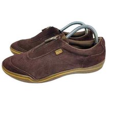 014- KEDS Vintage Pacey brown suede zip front shoes
