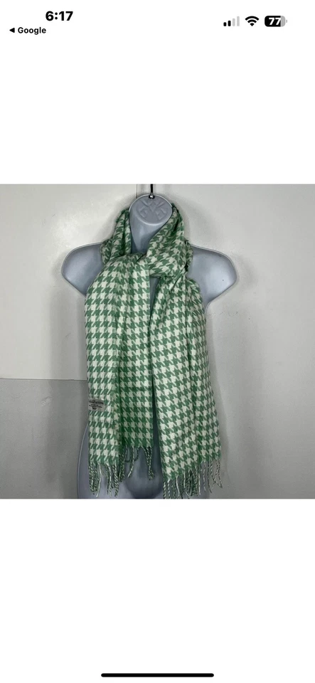 Croft & Barrow Mujer Bufanda Rectangular Verde Menta Crema Invierno Cálido Foto 4 de 4