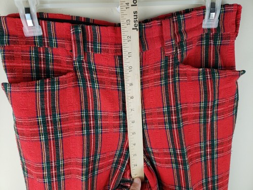 Vtg 60s 70s Streetwear Mens 32X31 Tartan Plaid Bell Bottoms Pants USA MR Lee - Picture 7 of 12