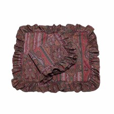 Vintage Ralph Lauren Cardiff Pair of Standard Pillow Shams Ruffled Paisley