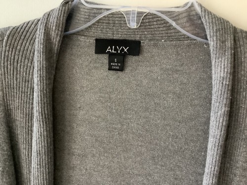 Neu mit Etikett Alyx Damen leichte Strickjacke vorne offen Pullover meliert grau Größe S - Bild 6 von 12