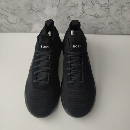 Boss Men's Titanium Runn Knit Trainers. UK Size 9. Black - Picture 5 of 16