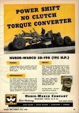 1956 Huber Warco Print Advertisement: Model 5D-190 Motor Grader Featured