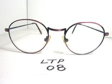 Vtg 80s Unmarked Round Eyeglass Frame Kitt Antique Wine Mens Womens LTP-08