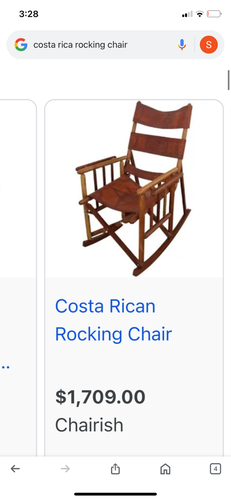 Costa Rican Rocking Chair - Leather - Royal Mahogany Wood (Classic)
