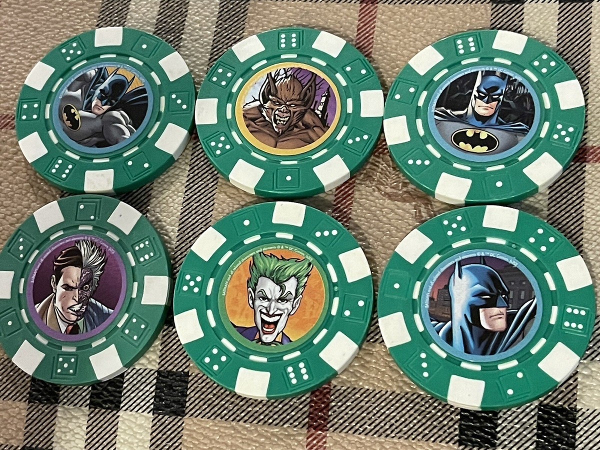 Heroclix Markers Poker Chips - Batman, Joker, Two-Face - Lot of 6