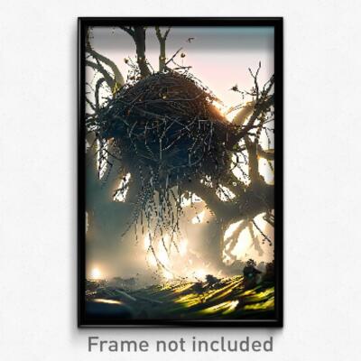 Pixel Art Poster - Wild Nest (8 Bit Psychedelic Trippy Weird Video Game Print)