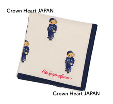 2022 Polo RALPH LAUREN Cotton Handkerchief / Mini-Scarf POLO BEAR Japan-Made Wht