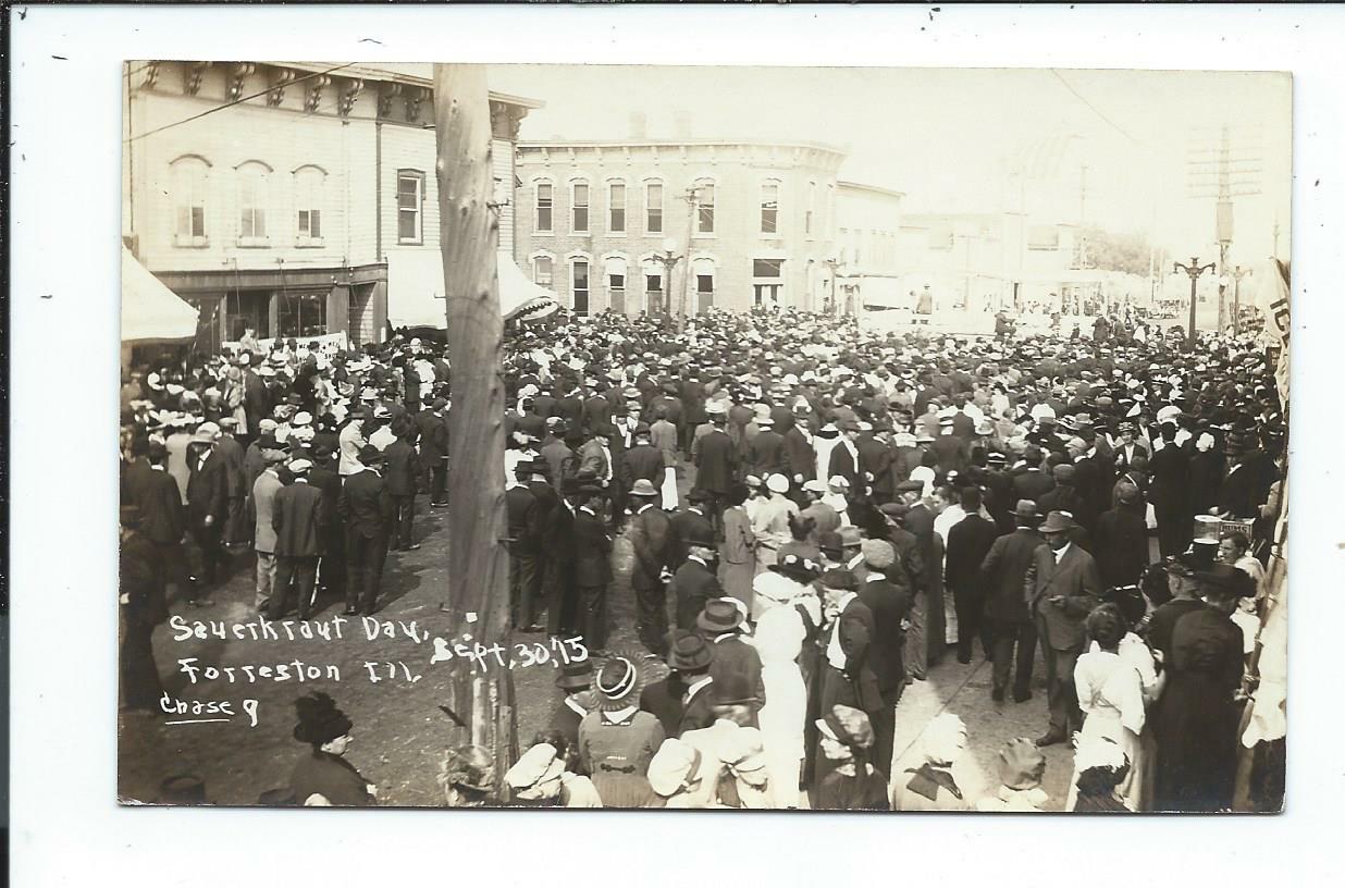 Real Photo Postcard Post Card Forreston Illinois Ill Il Sauerkraut Days