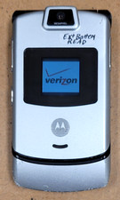 Motorola RAZR V3m - Silver and Black  Verizon  Cellular Flip Phone - READ