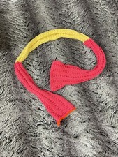 Handmade Children's Multi - Color Yellow, Pink and Orange Knitted Scarf