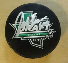 Autographed JOEL FARABEE Signed 2018 NHL DRAFT Philadelphia Flyers Hockey Puck 