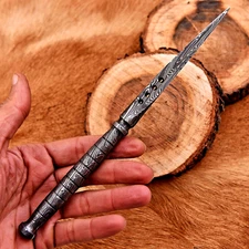 Custom Made Hand Forged Damascus Steel Kris Blade Tri Edged Dagger Knife 2421