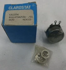 CLAROSTAT 53C225K Rotary Potentiometer Conductive Plastic 25 kohm (4 Pcs)