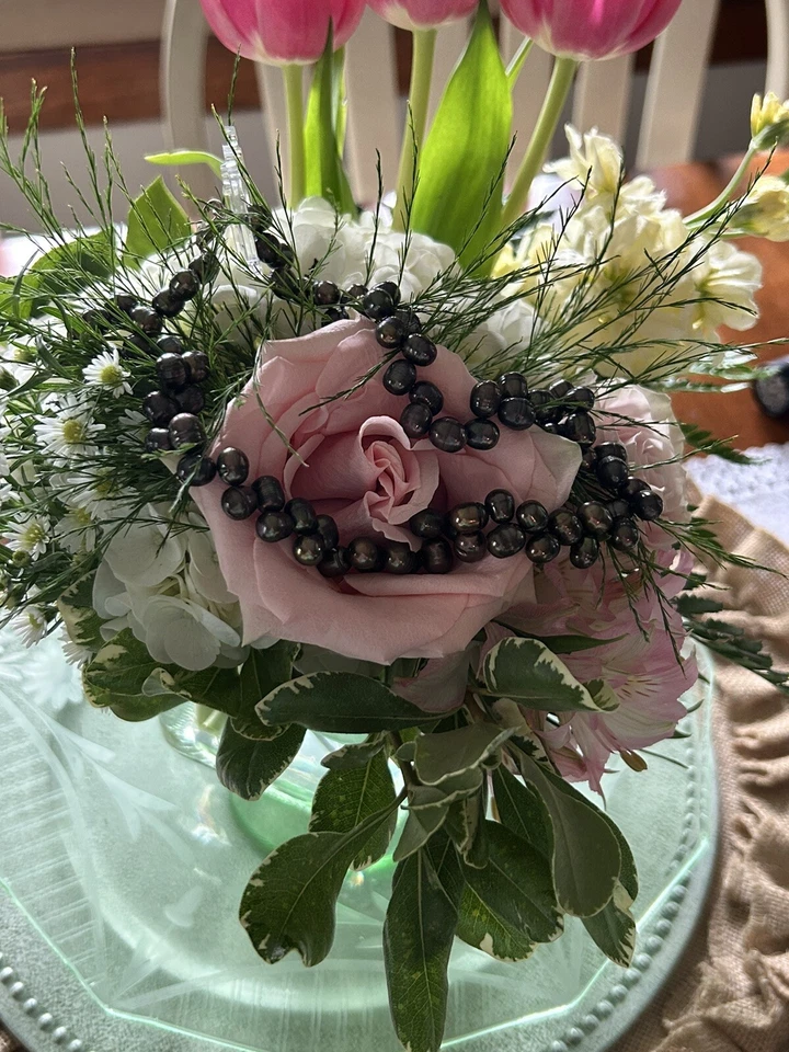 Colar de pérolas de água doce 16” comprimento cor chocolate fecho de aço inoxidável  - Imagem 3 de 4