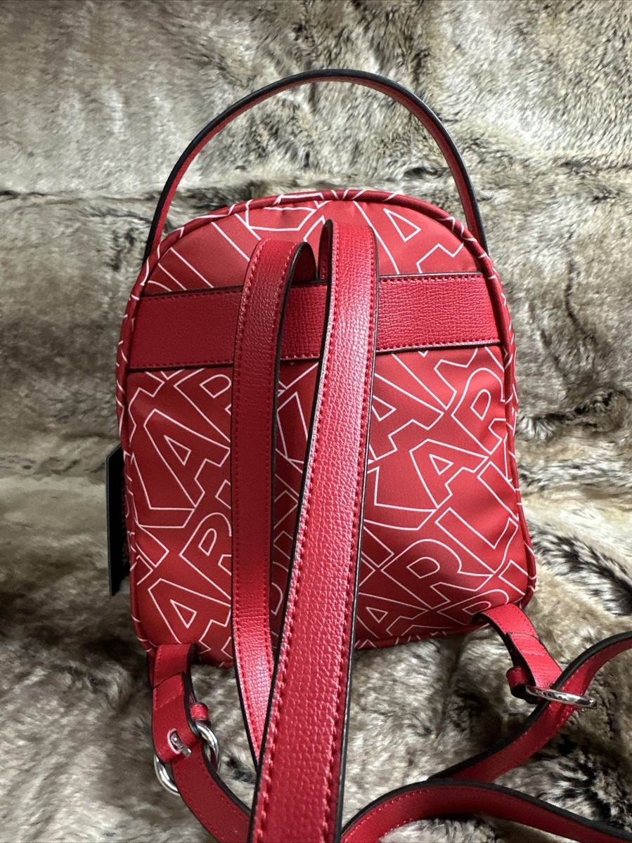 NWT Karl Lagerfeld Paris Red Geo Printed Nylon Red Mini  display picture 2