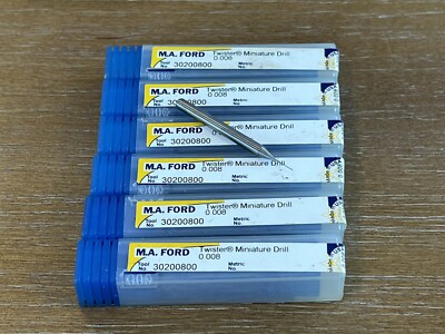 (6) MA Ford Twister Miniature Drill - 0.008 30200800 - Qty. 6 - NEW!!!