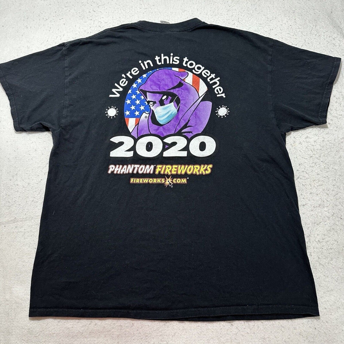 Phantom Fireworks Men's XL 2020 Mask Logo Graphic T Shirt