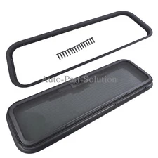 33.5" W x 10.5" H RV Window Tinted RV Window w/ Net Screen and Trim Ring