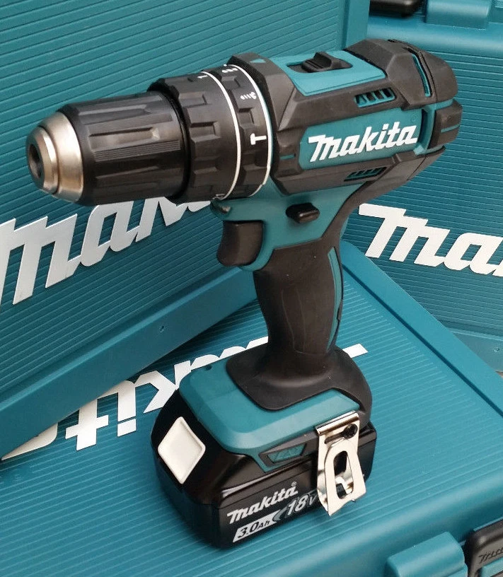 MAKITA DHP482 18V CORDLESS HAMMER DRILL WITH NEW GENUINE BL1830B 3