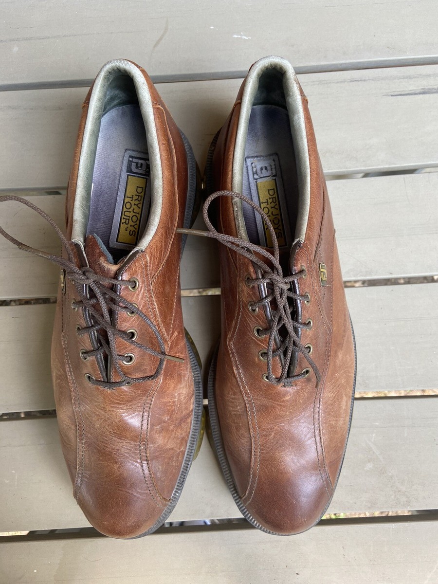 FootJoy DryJoys Tour OptiFlex Mens 10.5 Brown Leather Golf