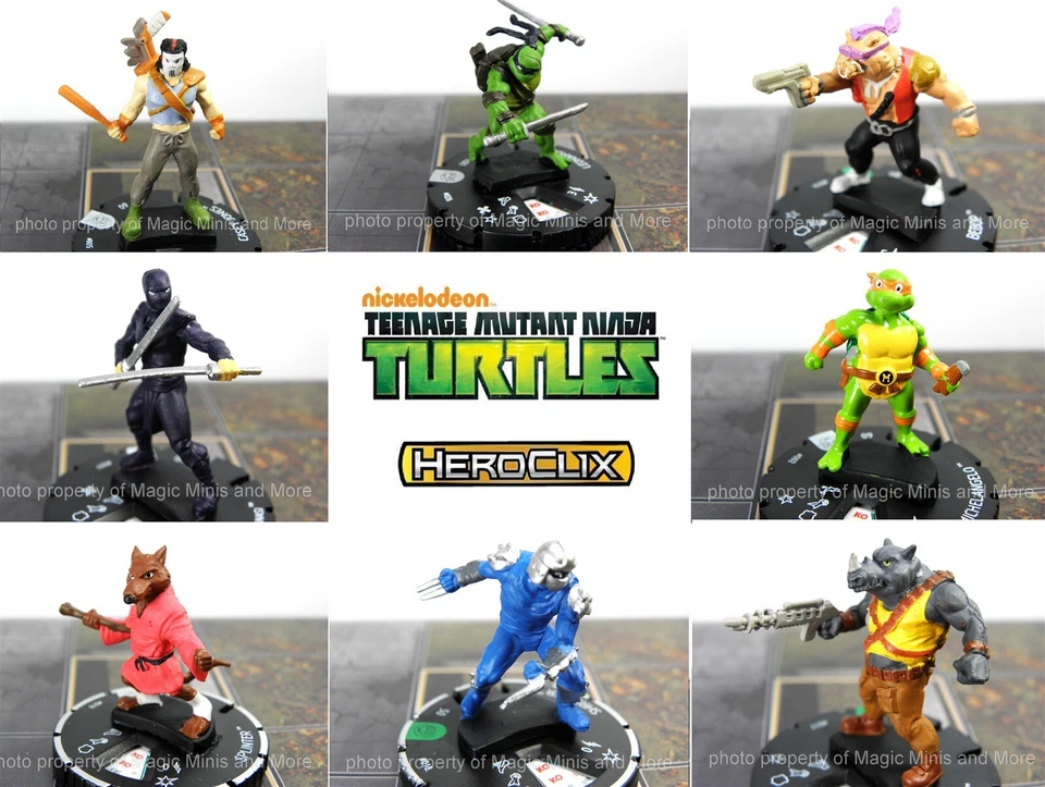 CUR TMNT Half Shell Heroes HeroClix Set 2 Foot Ninja Leonardo Shredder Splinter - Image 1 of 1