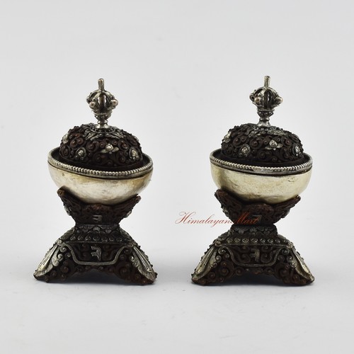 Fine Quality Tibetan Buddhist Ritual Copper Kapala Set Altar Shrine Monastery - Picture 2 of 6