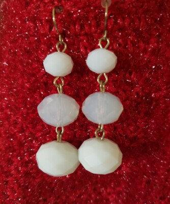 VTG ,ELEGANCE Two Shade Of Sky Blue crystal Dangling Earnings ( 2'') RARELY USED.