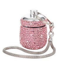 Pill Case for Purse Small Pill Container Keychain Bling Pill Holder with Keyc...