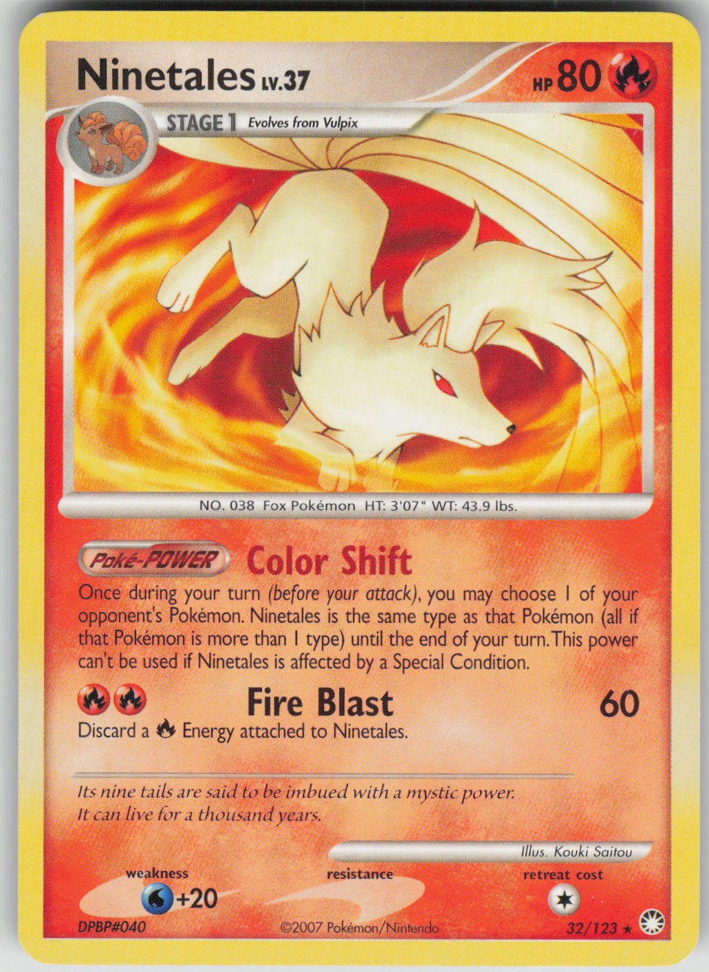 Pokemon TCG Ninetales Rare Mysterious Treasures 32/123