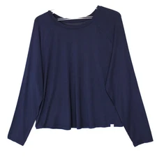 GAP BODY  Women's LS Crew Nk Pajama Top Size Large Navy Uniform Modal Blend