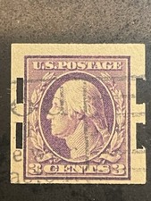 US Stamp 1917 George Washington 3c Scott 483 Shermack Perforations
